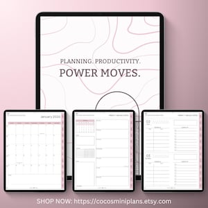 2026 datiert Digitaler Planer - Power Moves (Pink)