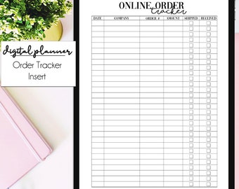 BYOP Digital Planner Online Order Tracker Insert