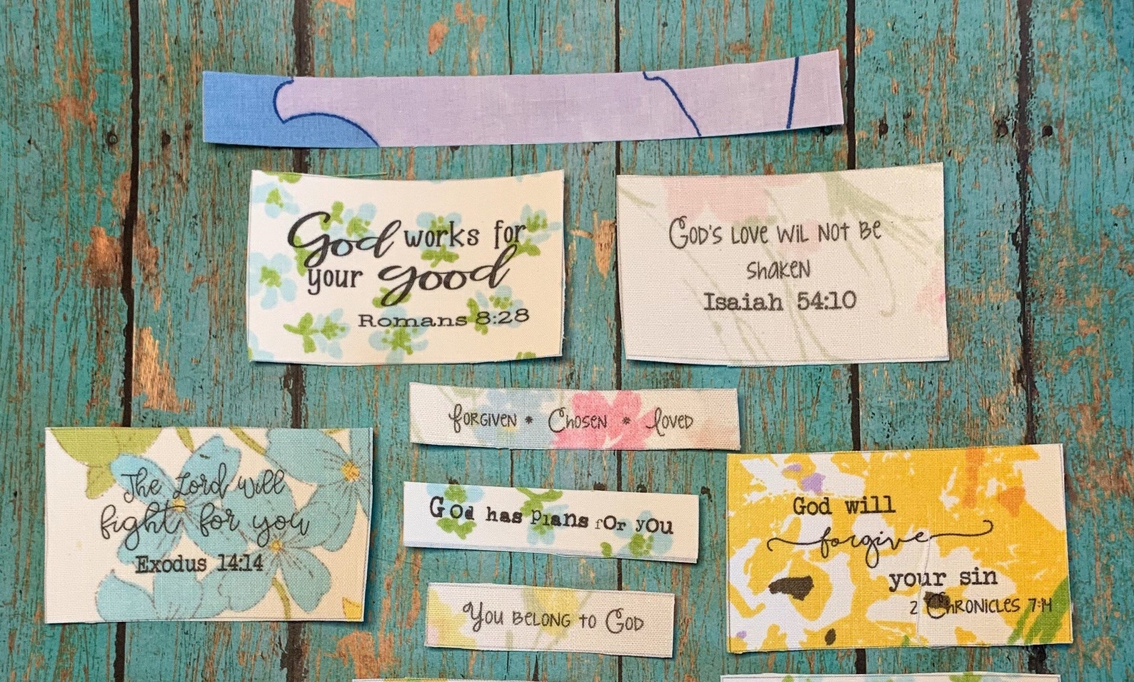 Bible verse fabric stickers set 5 Etsy