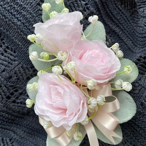 Baby Pink Pin on Corsage
