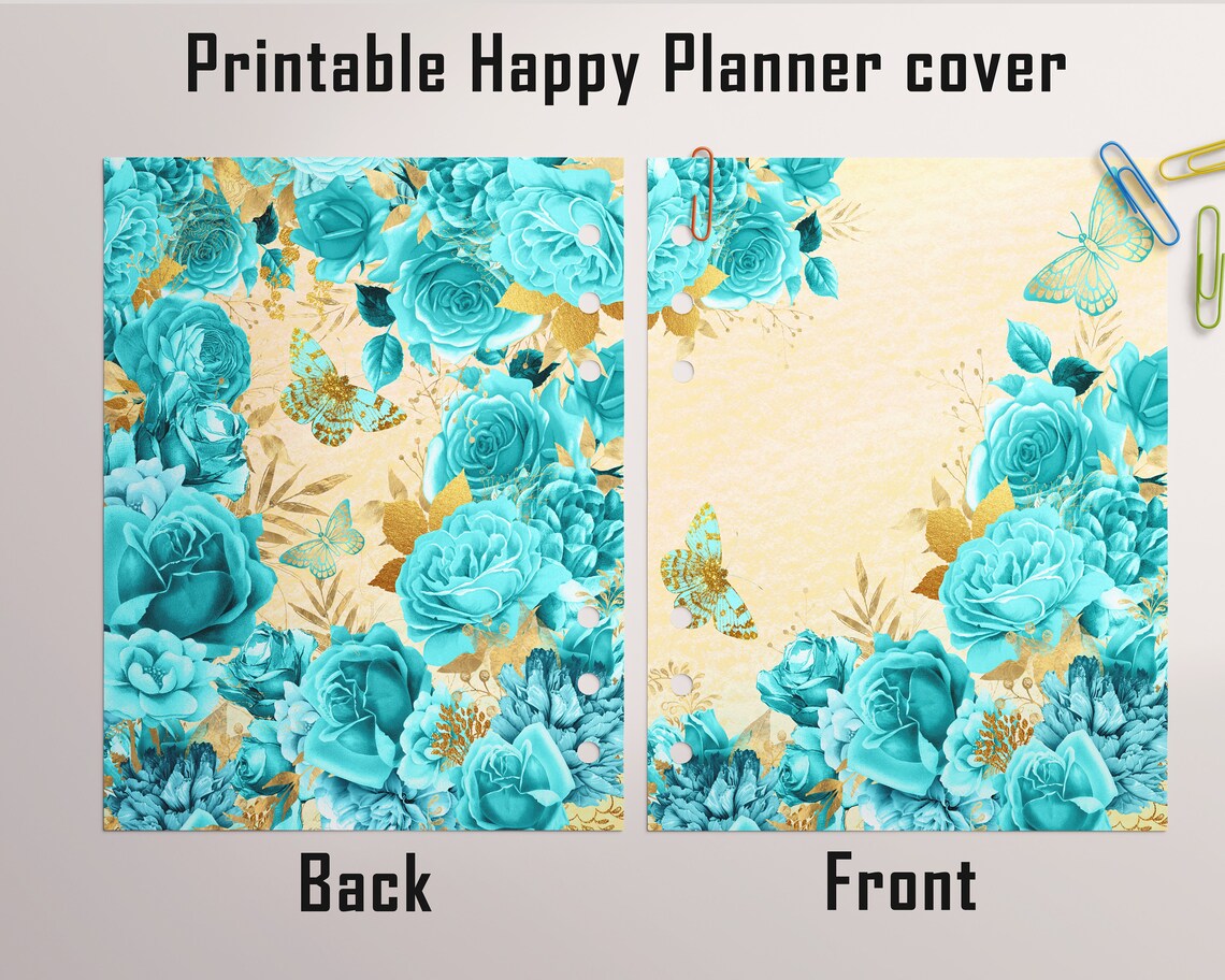 Flower Happy planner cover printable. Planner refill. Floral | Etsy