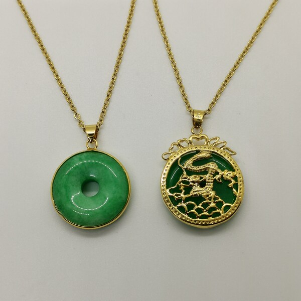 thumbnail image 2 of Handmade Chinese Red Agate Jade Pendant - Circle Donut Design, Icy Red 2 of 3
