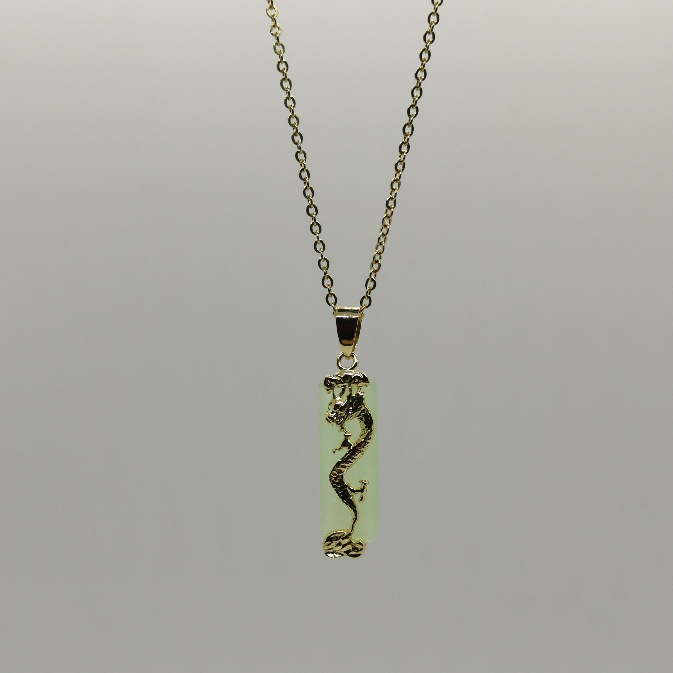 Dragon Rectangle Jade Pendant 