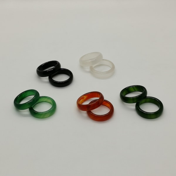 Natural Multi Color Green, Red, Black, Dark Green, and White Jade Ring - US Ring Size 6-8 Random - One Size Only **FEMALE ONLY**