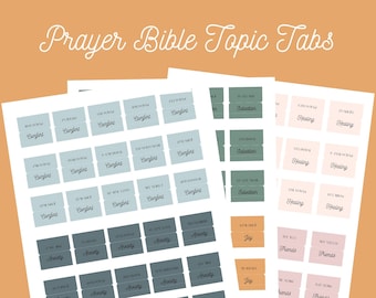 Prayer Bible Topic Tabs || Printable PDF