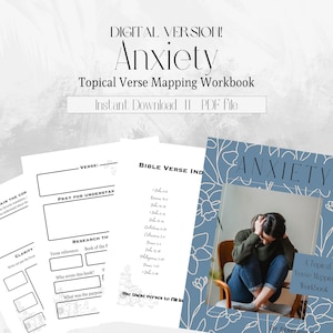 Anxiety Topical Verse Mapping Workbook || Verse Mapping Worksheets || Anxiety