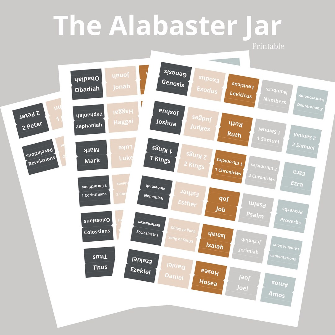 Printable Bible Tabs || the Alabaster Jar || PDF Download || Tabs for ...