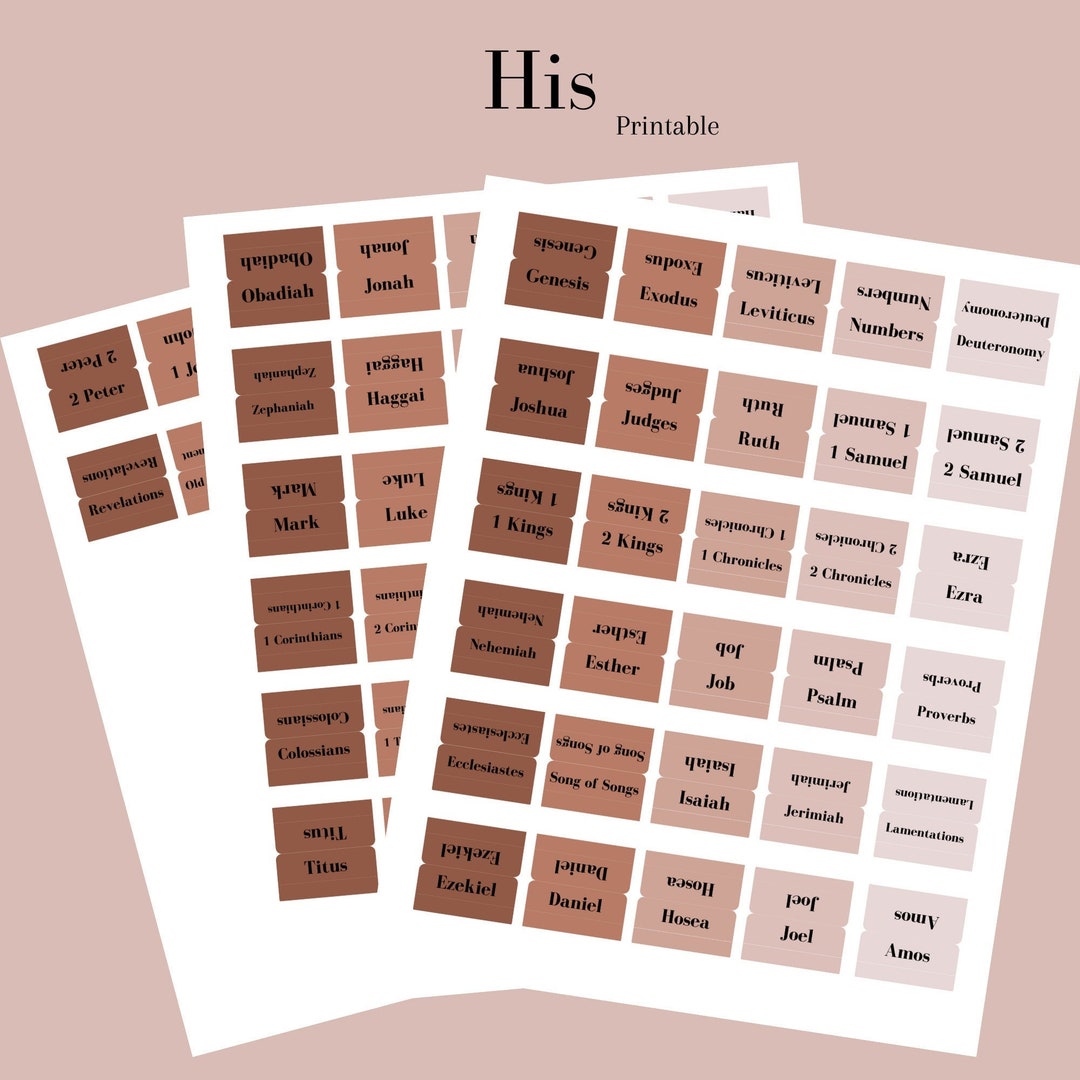 Printable Bible Tabs || HIS || PDF Download || Tabs for Bible - Etsy