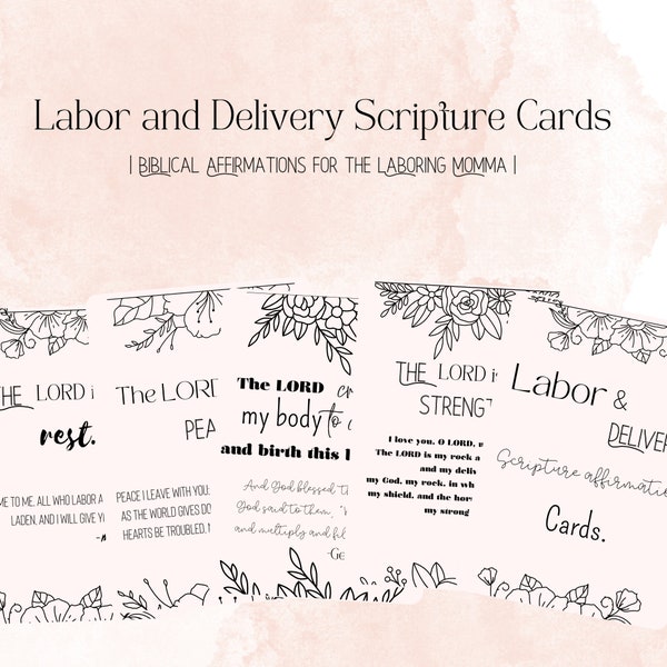 Labor and Delivery Scripture, Labor Prep, Hospital Birth, Home Birth, Delivery Room Decor, Gifts for New Moms, Christian Birth, Birth