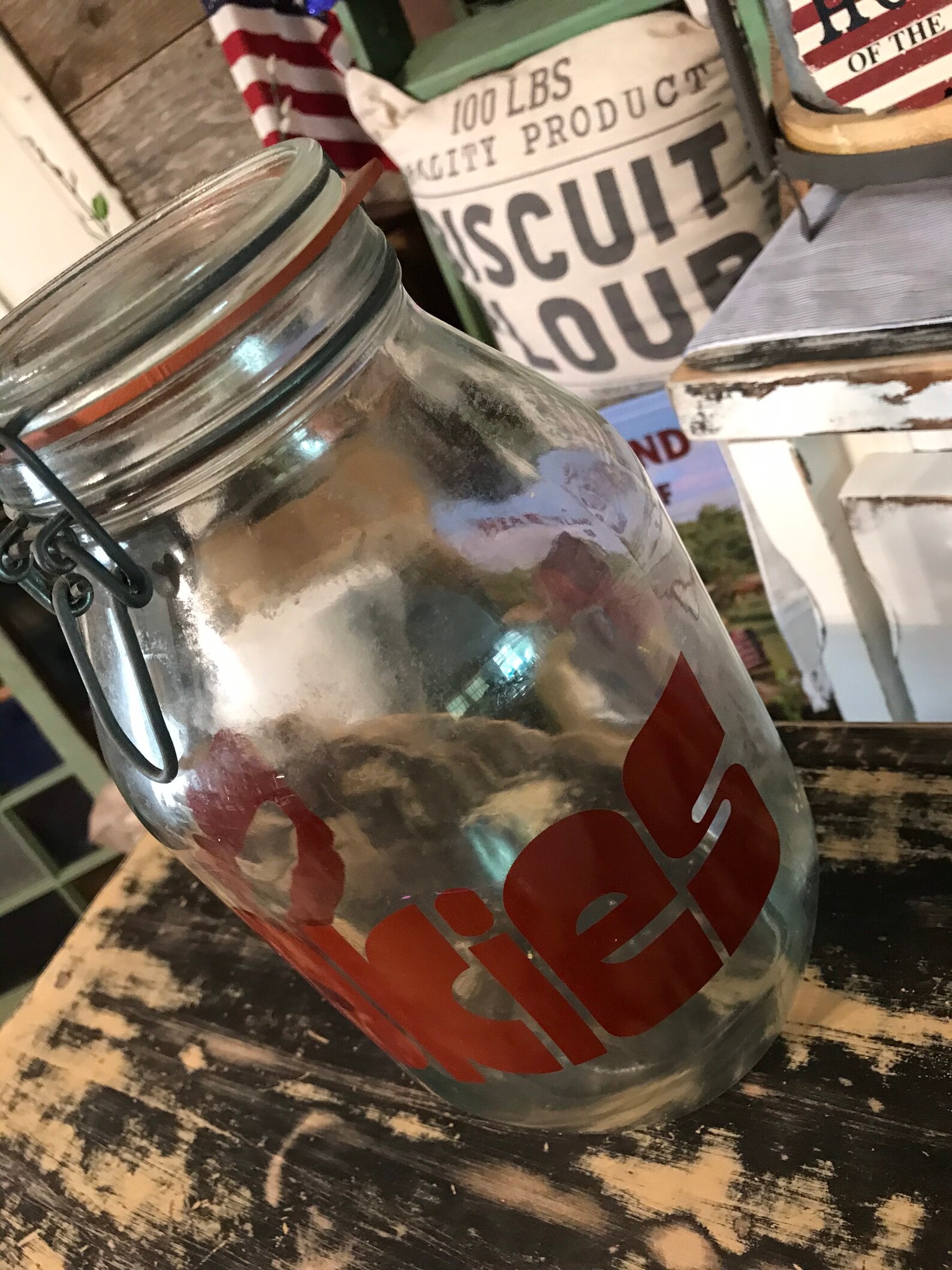 L970s Clear Glass Cookie Jar /hermetic seal/3L Etsy