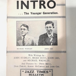 Raro 1944 INTRO Jazz Bulletin - Brian Rust Manifesto - Wally Fawkes Sidney Bechet Art - Bessie Smith & King Oliver - Tring Herts