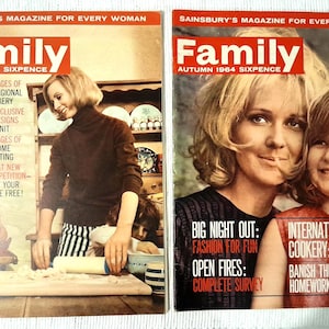 Rare Vintage (1960s) Lot of 2x FAMILY SAINSBURY'S Woman Magazines Autumn 1963 & 1964 - Scarce Final Issue - Colour Adverts