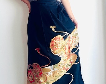 Kimono skirt, kimono remake, vintage kimono,