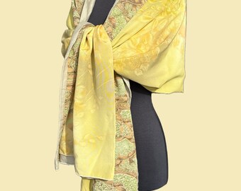 vintage Silk .kimono,Japanese Silk Scarf，Handmade traditional Japanese Silk scarf made from vintage kimono.