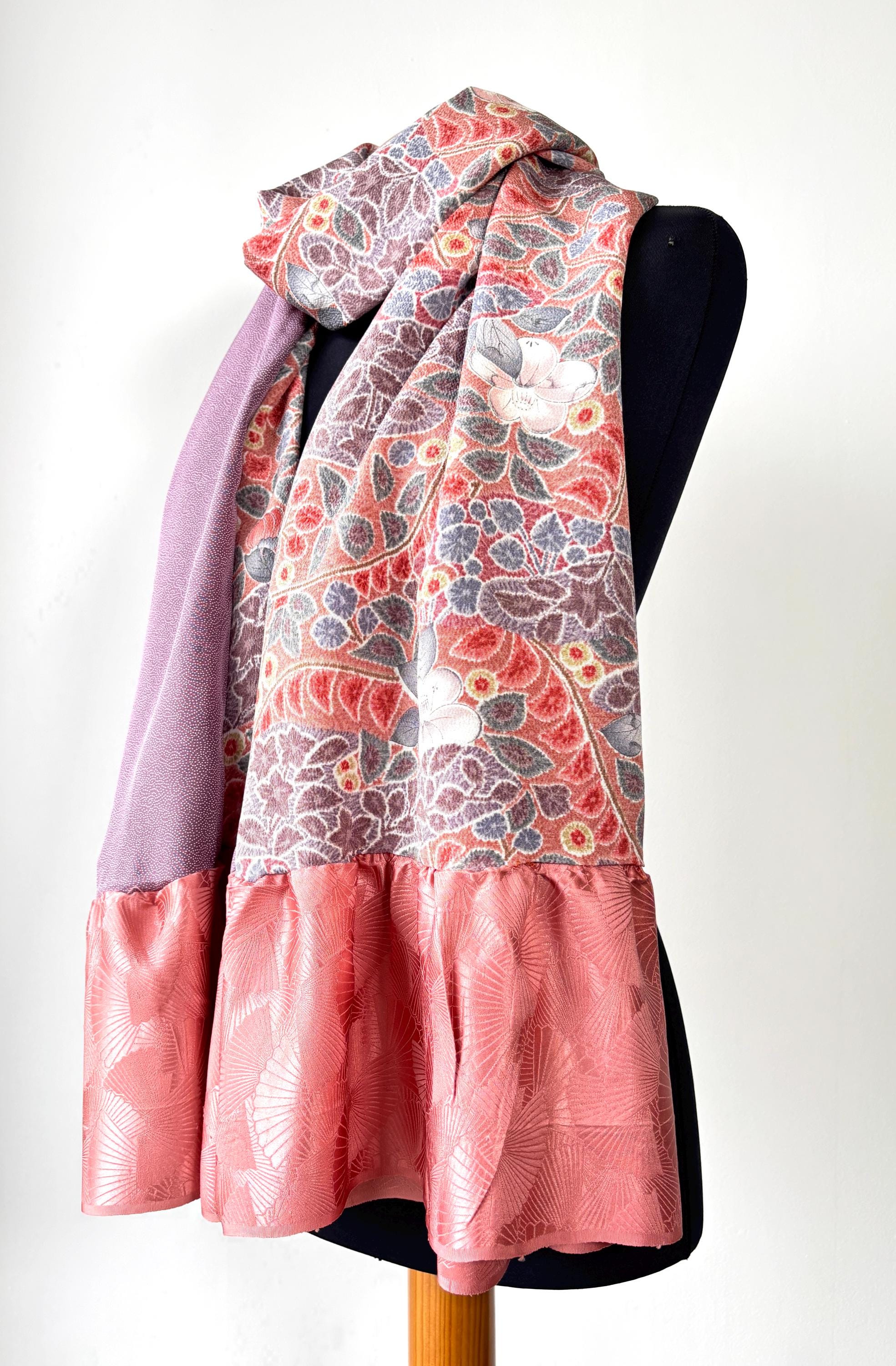 kimono scarf, kimono silk scarf from japan, vintage kimono silk, kimono shawl