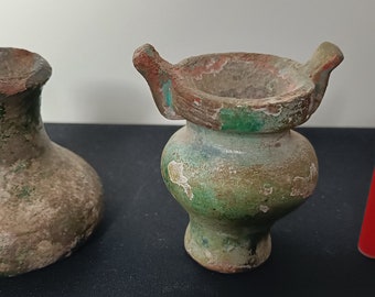 2 Chinese Han Dynasty vases, 206 BC - 220 AD