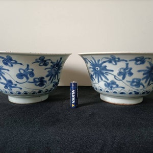A pair of large antique Chinese porcelain bowls, dating from the Ming Dynasty (15/16TH C.)