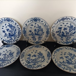 6 Rare Antique Chinese Porcelain Kangxi Plates