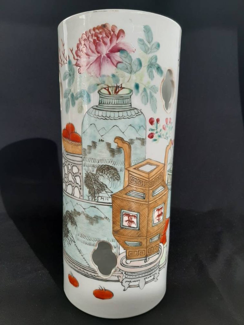 Antique Chinese Porcelain Famille Rose Hat Stand 19TH C. Etsy