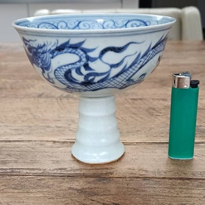 VERY RARE Antique Chinese stem cup, Ming/Yuan Dynasty