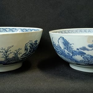 2 Large antique 18TH C. porcelain Chinese Nanking Cargo shipwreck bowls