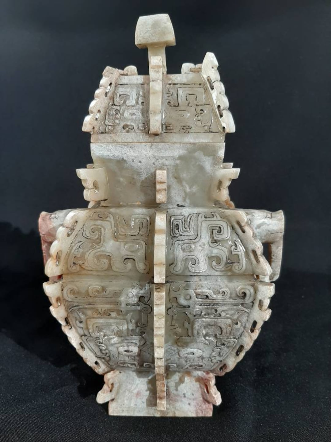 Chinese Nephrite Jade Vase With Cover 20th C. Etsy