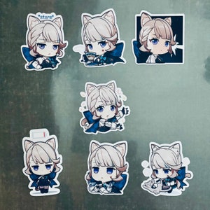 Pegatinas de chat de Genshin Impact, pegatinas de pinturas de Lynette Fontaine Paimon, emoticonos GI, emojis de chat, emoticonos Chibi