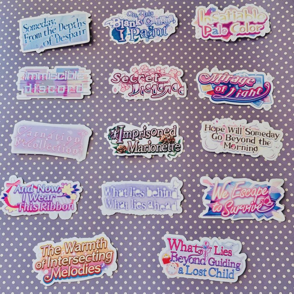 Project Sekai Colorful Stage Nightcord at 25:00 25ji Mafuyu Asahina Kanade Yoisaki Mizuki Akiyama Ena Shinonome Events Logos Stickers Decals