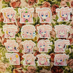 Projekt Sekai Bunte Bühne Vocaloid Virtuelle Sängerin Diva Luka Megurine Chat Emoji Emotes Briefpapier Flocken Aufkleber
