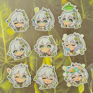 Genshin Impact Chat-stickers Nahida Rukkhadevata Archon Sumeru Buer Paimon's schilderijen Stickers GI-emotes Emoji Chat-emote Chibi Dendro God