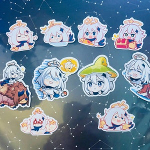 Adesivos de bate-papo do Genshin Impact Paimon Adesivos de pinturas de Paimon Emotes GI Emoji Emote de bate-papo Chibi Comida de emergência