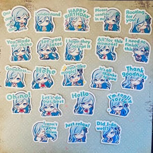 Projeto Sekai Palco Colorido Nightcord às 25:00 25ji Kanade Yoisaki Flake Adesivos Selos Proseka Emotes PRSK