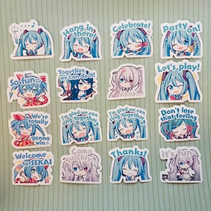Progetto Sekai Colorful Stage Vocaloid Virtual Singer Diva Hatsune Miku Chat Emoji Emotes Cancelleria Adesivi Flake