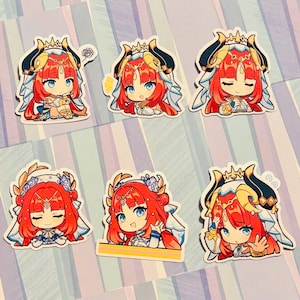 Adesivos de bate-papo do Genshin Impact Adesivos de pinturas de Nilou Sumeru Paimon Emotes GI Emoji Emote de bate-papo Chibi