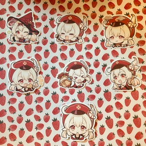 Adesivos de bate-papo do Genshin Impact Klee Fleeing Sunlight Adesivos de pinturas de Paimon Emotes GI Emoji Emote de bate-papo Chibi Comida de emergência
