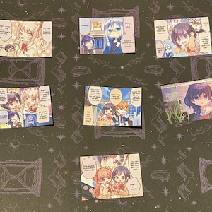 Proyecto Sekai Colorful Stage Nightcord a las 25:00 25ji Kanade Yoisaki Mafuyu Asahina Mizuki Akiyama Ena Shinonome Flake Stickers 1Koma Comic