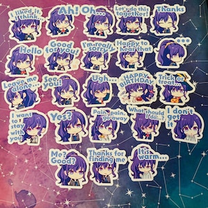 Progetto Sekai Colorful Stage Nightcord alle 25:00 25ji Mafuyu Asahina Flake Adesivi Proseka Stamps Emotes PRSK