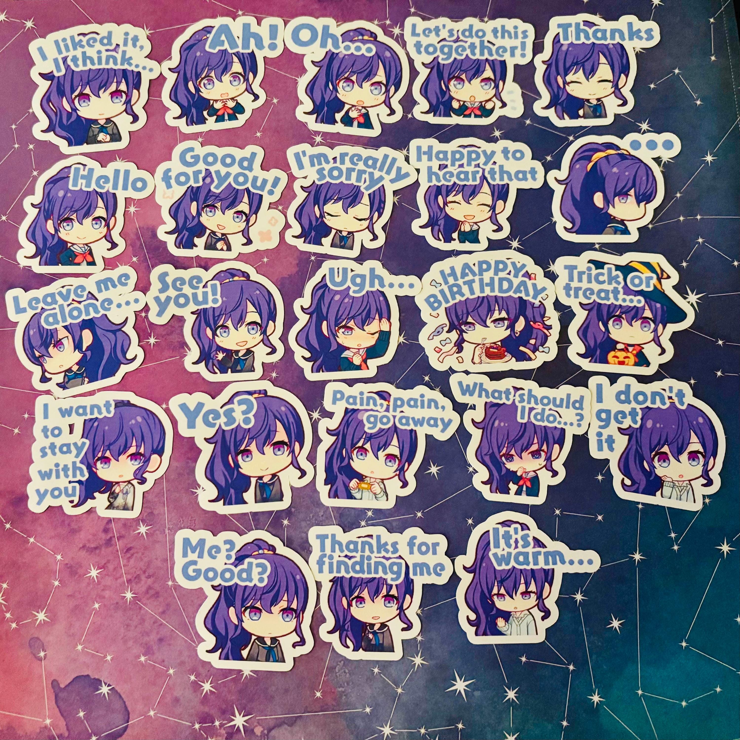 Project Sekai Colorful Stage Nightcord at 25:00 25ji Mafuyu Asahina Flake Stickers Proseka Stamps Emotes PRSK