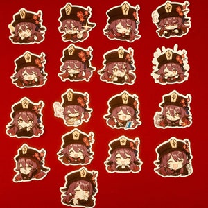 Genshin Auswirkungen Chat-Aufkleber Hu Tao Hutao Funeral Dirigent Paimon Gemälde Aufkleber GI Emotes Emoji Chat Emote Chibi Notfall Essen
