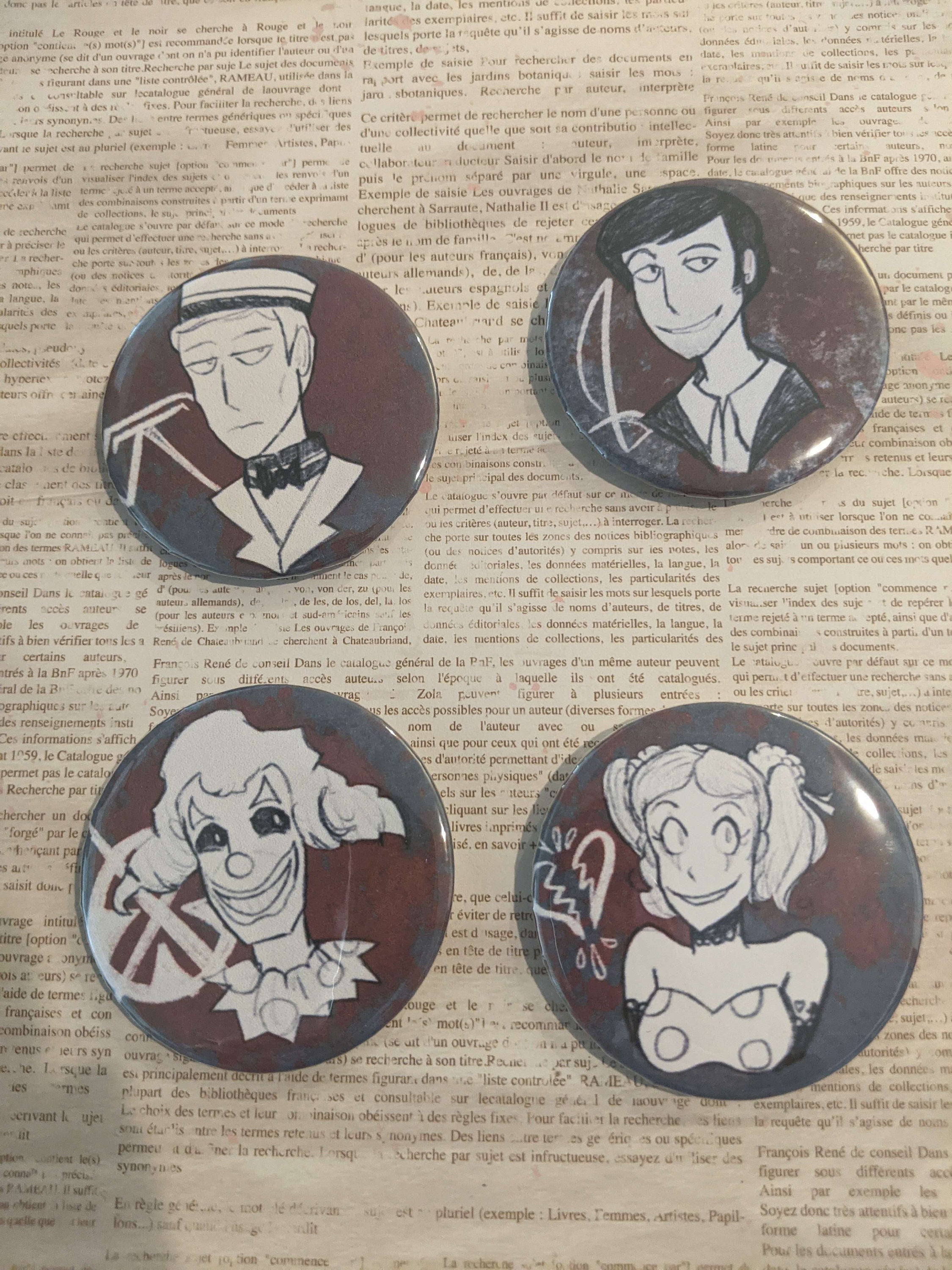 Halloween Horror Nights HHN Icons Buttons - Director Usher Lady Luck Caretaker Chance Jack