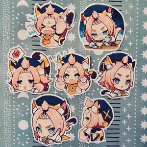 Genshin Auswirkungen Chat-Aufkleber Diona Cat's Tail Mondstadt Paimon Gemälde Aufkleber GI Emotes Emoji Chat Emote Chibi Notfall Essen