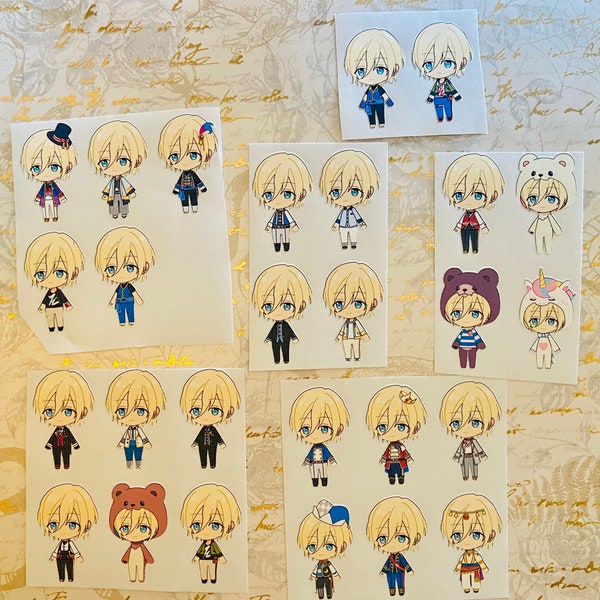 Ensemble Stars Enstars Fine Eichi Tenshouin Work Chibi Outfit Stationery Sticker Set