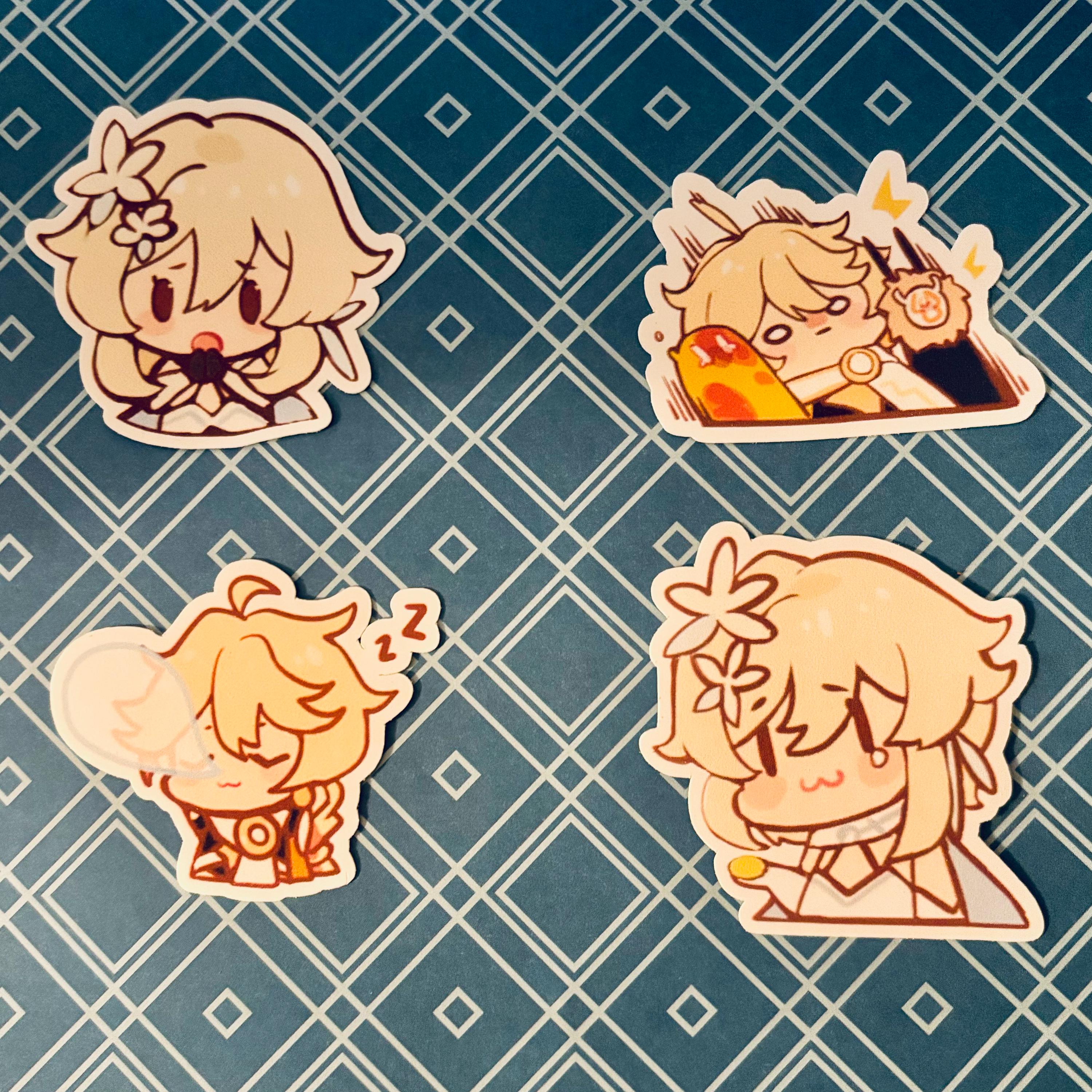 Genshin Impact Chat Stickers Traveler Aether Lumine Paimon's Paintings ...