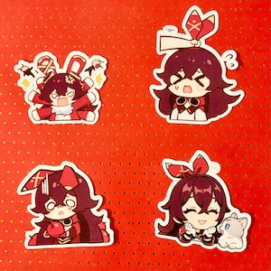 Adesivos de bate-papo do Genshin Impact Outrider Amber Baron Bunny Pinturas de Paimon Adesivos GI Emotes Emoji Chat Emote Chibi Comida de emergência