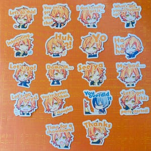 Projeto Sekai Palco Colorido Vivid Bad Squad VBS Akito Shinonome Chat Emoji Emotes Papelaria Flocos Adesivos
