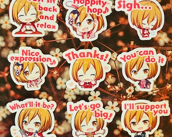 Pegatinas Vocaloid MEIKO: Emotes de chat de Project Sekai, pegatinas de vinilo con efecto escamas