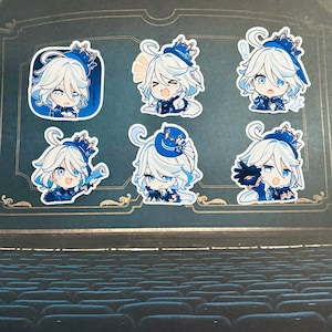 Adesivi per chat di Genshin Impact Furina Focalors Fontaine Adesivi per dipinti di Paimon Emote GI Emoji Chat Emote Chibi