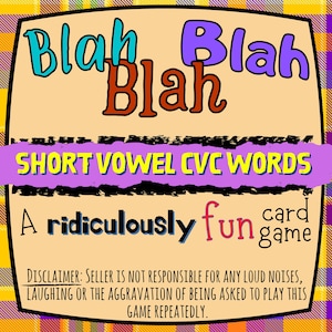 Phonics, Phonics Game, Short Vowel Sounds, Card Game, Blending CVC Words, Letter & Sounds, Early Literacy, Kindergarten, First Grade