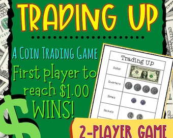Counting Money, Equivalent Values Game, Identify Coins, Homeschool, First Grade, Second Grade, Real World Math, Math Game, Printable