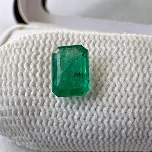 Emerald Zambian 1.30CTS Emerald Cut Natural Green Loose Gemstone, Faceted Emerald Top Quality, 8X5.5MM, Gift for Her, Making Jewlery.